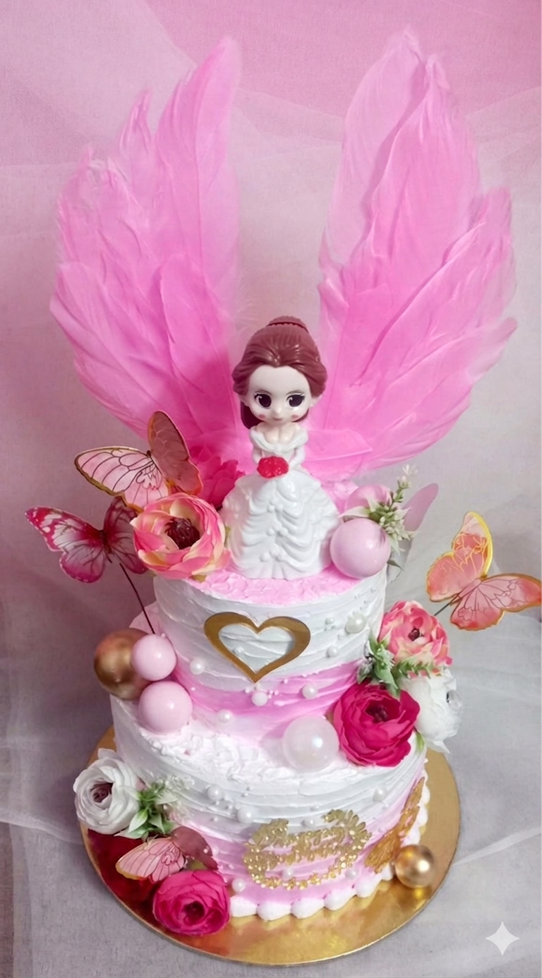 The Whimsical Princess & Wings Celebration Cake